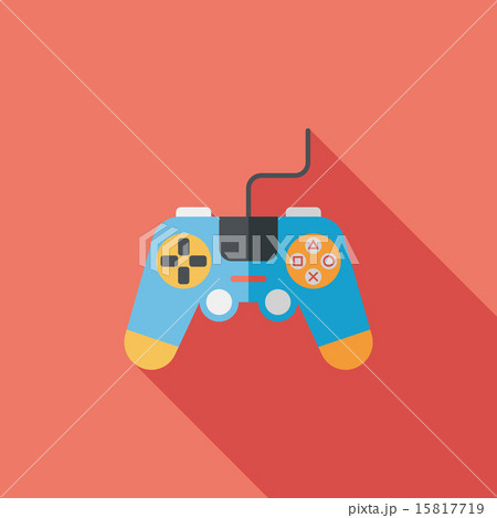 joystick flat icon with long shadow,eps10 15817719