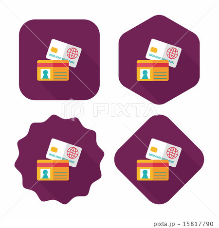 credit card flat icon with long shadow,eps10 15817790