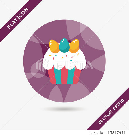 easter cupcake flat icon with long shadow,eps10 15817951