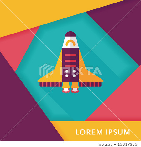 Spaceship flat icon with long shadow,eps10 15817955