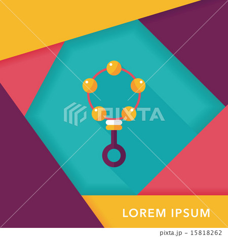 baby rattle flat icon with long shadow,eps10 15818262