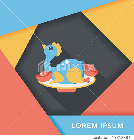 Chinese New Year flat icon with long shadow,eps10, Chinese Chick 15818301