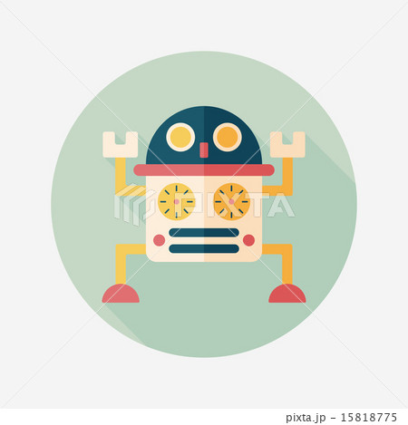 robot flat icon with long shadow,eps10 robot flat icon with long shadow,eps10 15818775