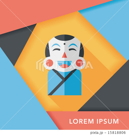 Chinese New Year flat icon with long shadow,eps10, Maitreya doll 15818806