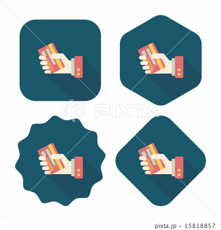 credit card flat icon with long shadow,eps10 15818857