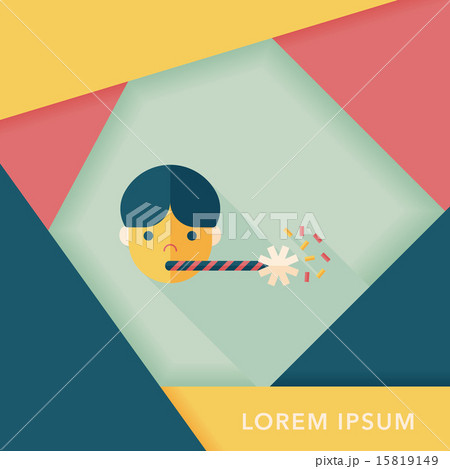 Birthday party boy flat icon with long shadow,eps10 15819149