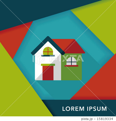 Building house flat icon with long shadow,eps10 15819334