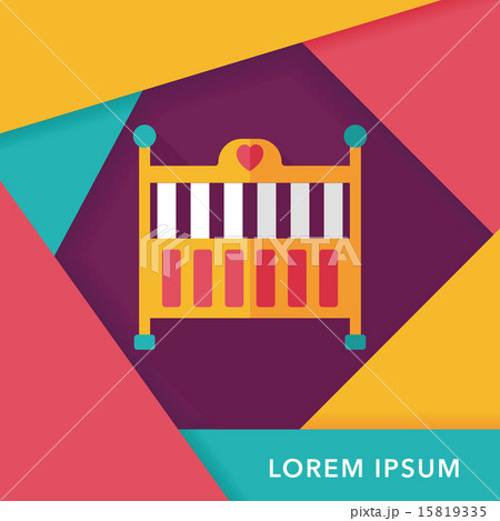baby cradle bed flat icon with long shadow,eps10 baby cradle bed flat icon with long shadow,eps10 15819335