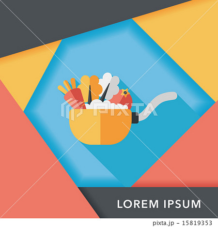 kitchenware pot flat icon with long shadow,eps10 kitchenware pot flat icon with long shadow,eps10 15819353