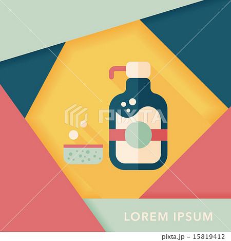 kitchenware dish soap flat icon with long shadow,eps10 kitchenware dish soap flat icon with long shadow,eps10 15819412