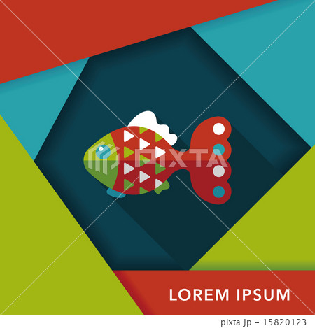 Pet fish flat icon with long shadow,eps10 Pet fish flat icon with long shadow,eps10 15820123