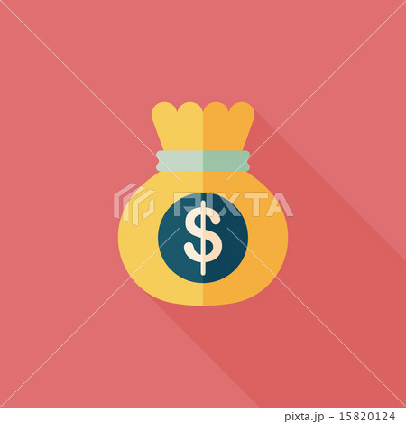 money bag flat icon with long shadow,eps10 15820124