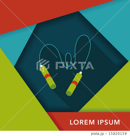 Skipping rope flat icon with long shadow, eps10 Skipping rope flat icon with long shadow, eps10 15820159
