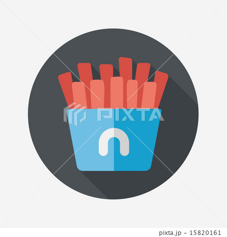 french fries flat icon with long shadow,eps10 15820161