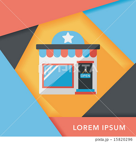 Building shop store flat icon with long shadow,eps10 15820296