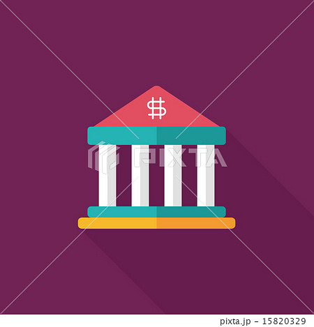 bank flat icon with long shadow,eps10 15820329