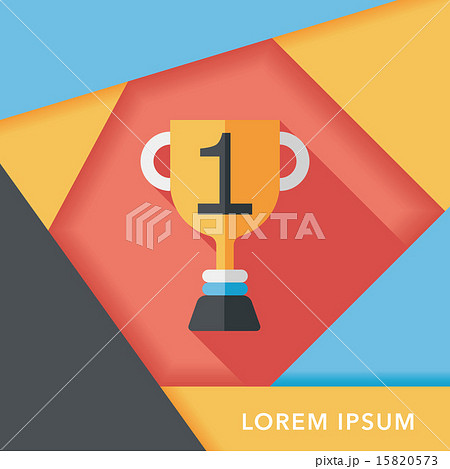 Trophy Cup flat icon with long shadow,eps10 15820573