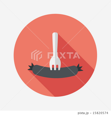 sausage flat icon with long shadow,eps10 sausage flat icon with long shadow,eps10 15820574