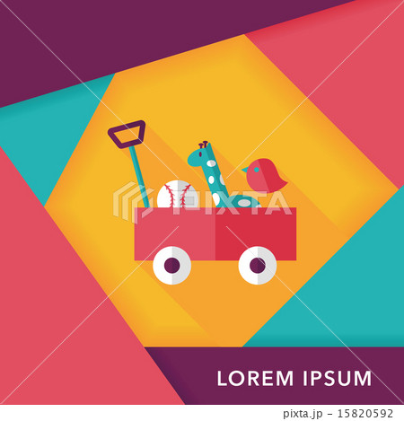 toy cart flat icon with long shadow,eps10 toy cart flat icon with long shadow,eps10 15820592