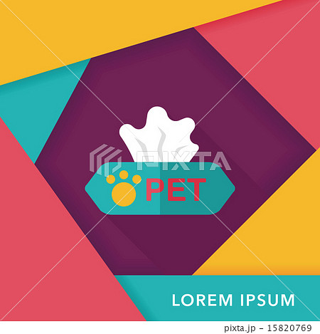 Pet style tissue case flat icon with long shadow,eps10 15820769