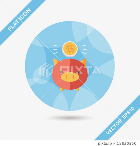 Piggy bank flat icon with long shadow,eps10 Piggy bank flat icon with long shadow,eps10 15820850