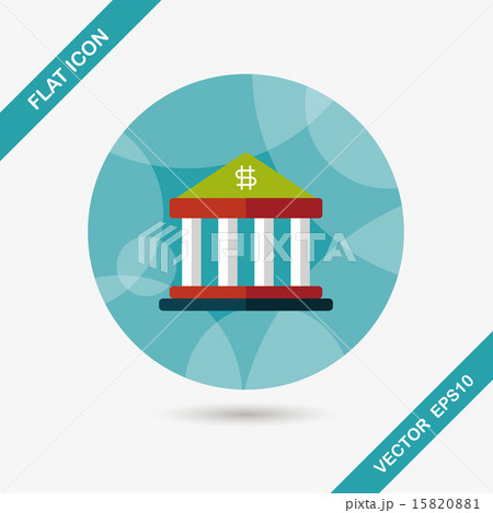 bank flat icon with long shadow,eps10 15820881