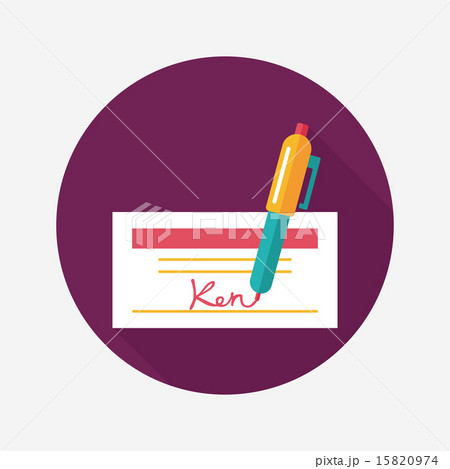 bill check flat icon with long shadow,eps10 15820974