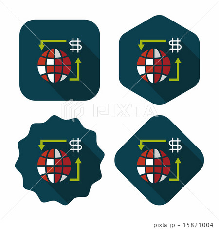 Currency Exchange flat icon with long shadow,eps10 15821004