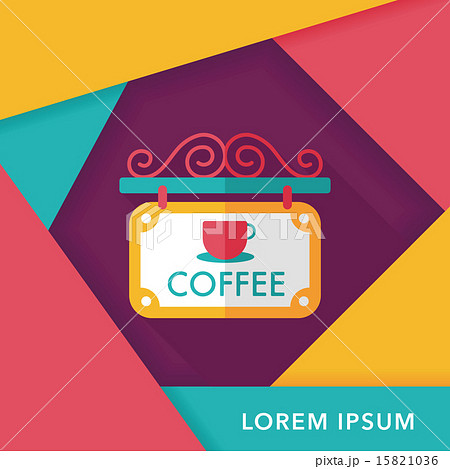 Coffee shop signs flat icon with long shadow,eps10 15821036