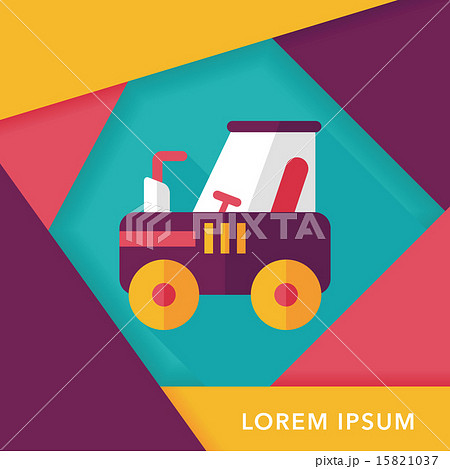 tractor flat icon with long shadow,eps10 15821037