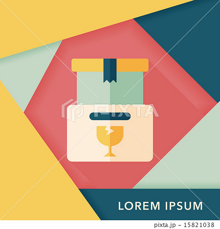 shopping FRAGILE box flat icon with long shadow,eps10 15821038