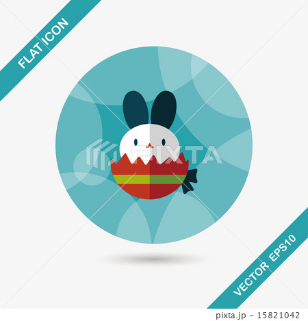 easter bunny flat icon with long shadow,eps10 15821042