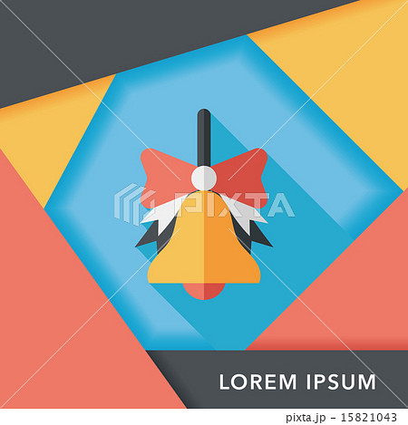school bell flat icon with long shadow,eps10 15821043
