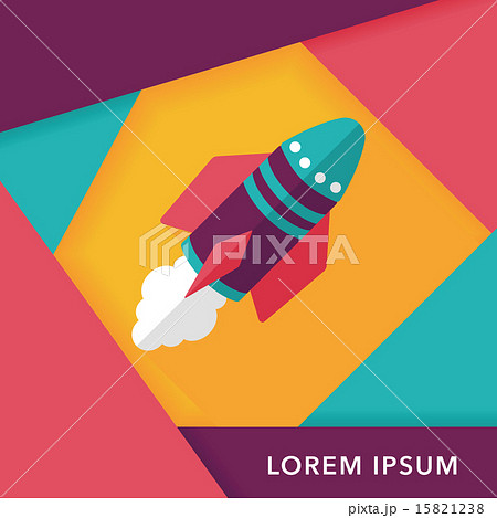 Spaceship flat icon with long shadow,eps10 15821238