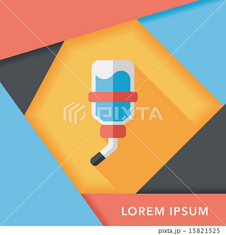 Pet water drinking bottle flat icon with long shadow, eps10 15821525