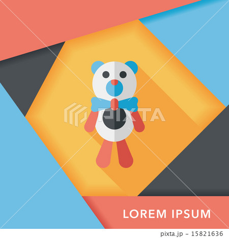 teddy bear flat icon with long shadow,eps10 15821636