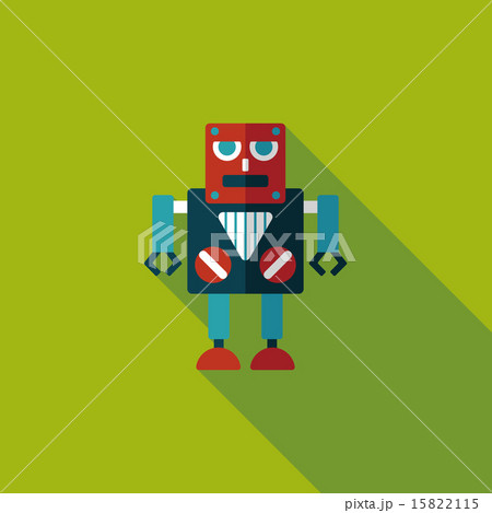 robot flat icon with long shadow,eps10 15822115