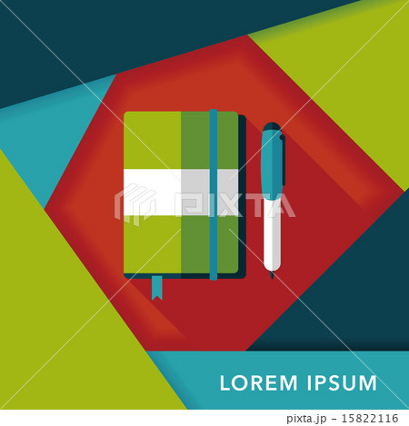 notebook flat icon with long shadow,eps10 15822116
