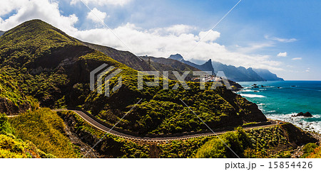 Road near coast of ocean panorama Road near coast of ocean panorama 15854426
