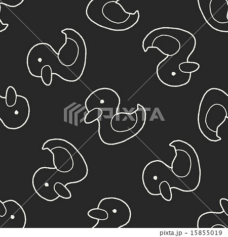 Doodle Yellow Duck seamless pattern background 15855019