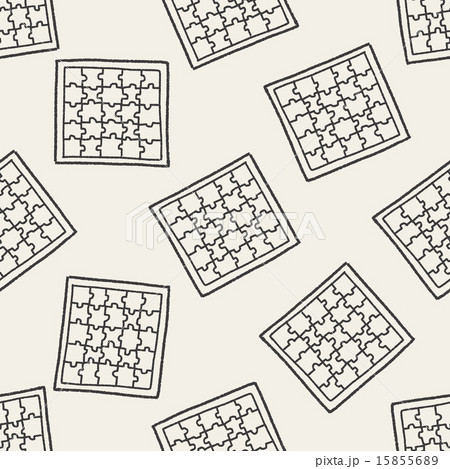 Doodle Jigsaw seamless pattern background Doodle Jigsaw seamless pattern background 15855689