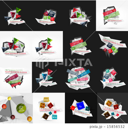 Set of light, paper design option infographic banner templates Set of light, paper design option infographic banner templates 15856532