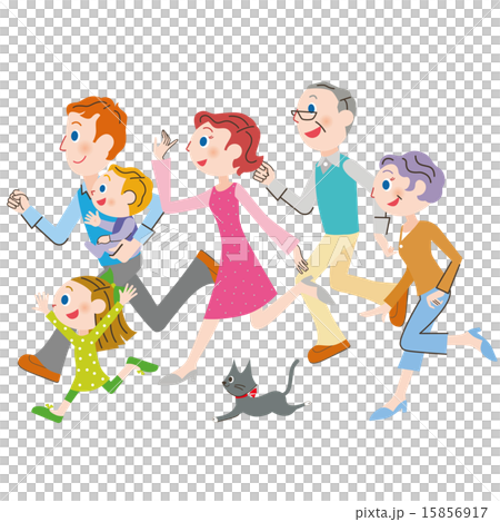 Three Generation Families Running - Stock Illustration [15856917] - PIXTA