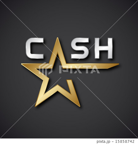 EPS10  cash golden star inscription icon 15858742
