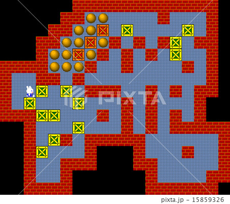 Crates, retro style game pixelated graphics 15859326