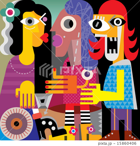 Abstract portrait of three ugly women 15860406
