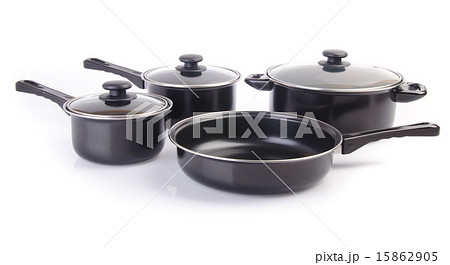 Set of cook pan on white background 15862905