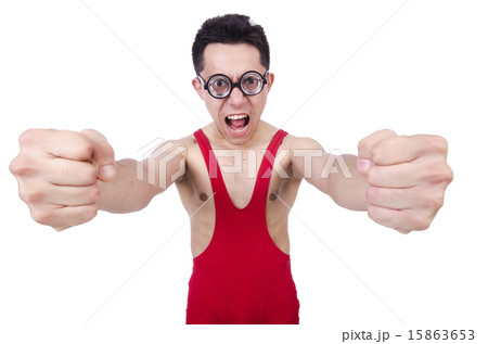 Funny wrestler isolated on white Funny wrestler isolated on white 15863653
