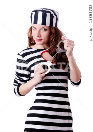 Convict criminal in striped uniform 15863782