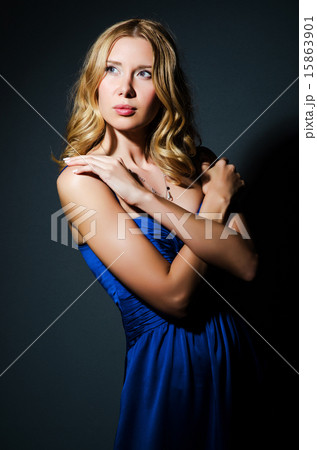 Model wearing fashionable clothing on white Model wearing fashionable clothing on white 15863901